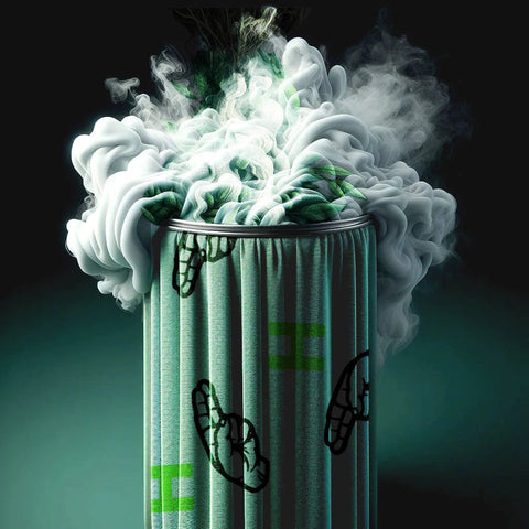 Hybrid Supreme Filter Branding auf ein Aktivkohlefilter mit grüne Rauch