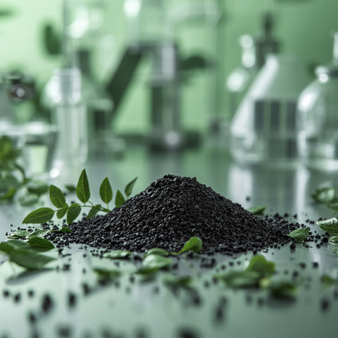 Aktivkohle Granulat in einem Labor