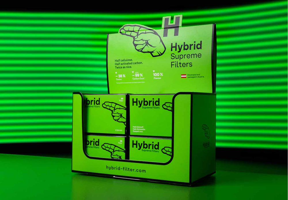 Hybrid Filter - Die Filter Tips aus Aktivkohle und Zellstoff.