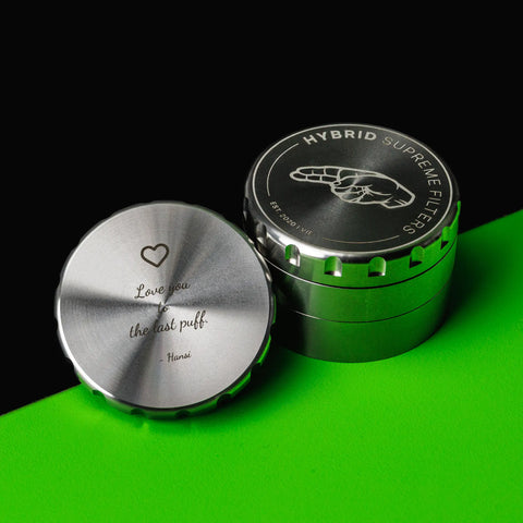 Edelstahl Grinder mit GRATIS Gravur – Valentinstag Edition