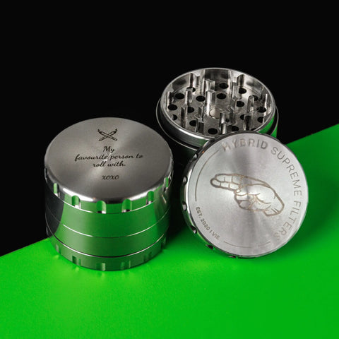 Edelstahl Grinder mit GRATIS Gravur – Valentinstag Edition