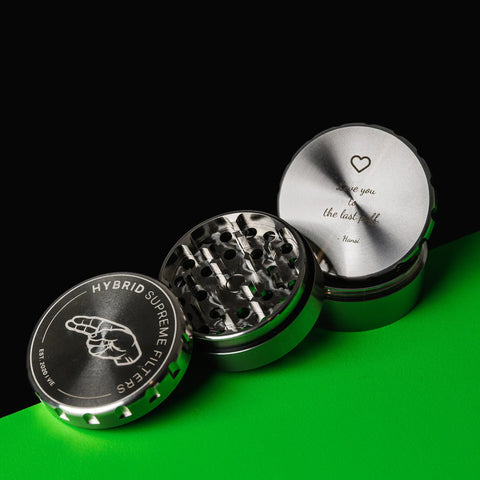 Edelstahl Grinder mit GRATIS Gravur – Valentinstag Edition