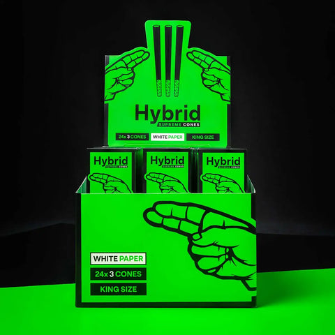 Hybrid Conical Cones Display – 24 Boxen mit je 3 Cones mit Aktivkohlefilter, Frontansicht