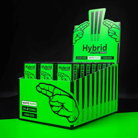 Hybrid Conical Cones Display – 24 Boxen mit je 3 Cones mit Aktivkohlefilter, Seitenansicht