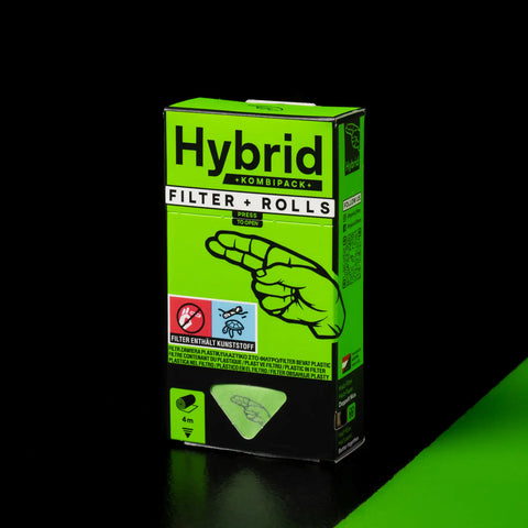 Hybrid Filter Kombipack Verpackung Vorderseite – Aktivkohlefilter Joint Set für weniger Schadstoffe und smootheren Rauch