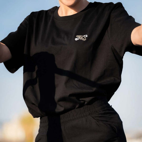 Hybrid Supreme Filters T-Shirt Sticklogo Front on Model 1